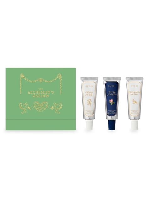 gucci 3pc the alchemist's garden hand cream set|gucci hand cream.